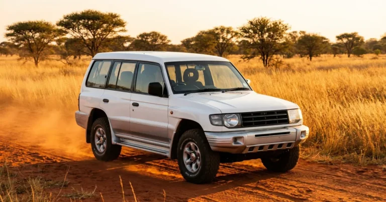 1998 Mitsubishi Pajero Gen 2.5 Blister Fender wide-body NL chassis on red dirt track South Africa